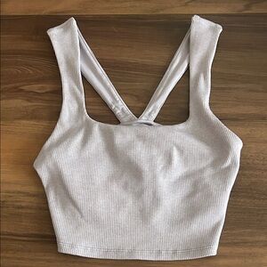 ALO Yoga Light Purple Ribbed Bra Top